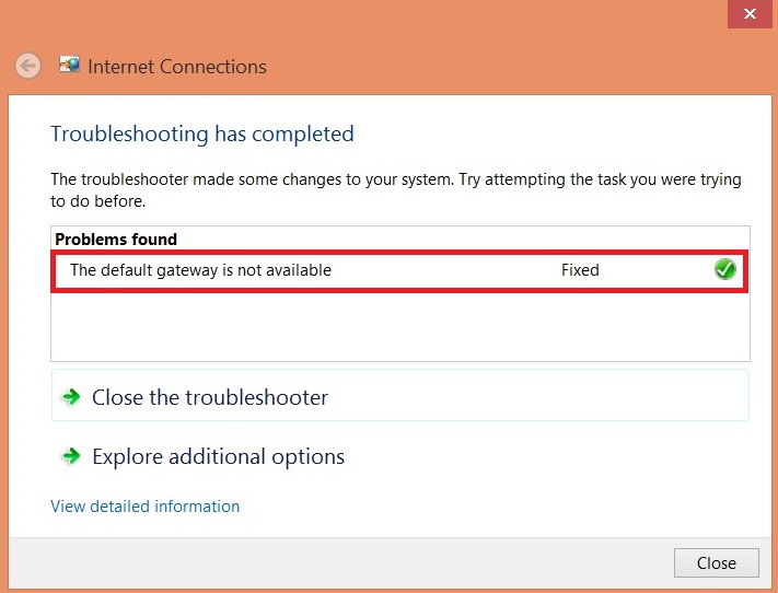 The Default Gateway is Not Available Error in Windows
