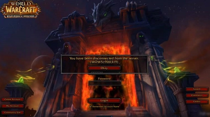 WOW51900319 You Have Been Disconnected Error in WoW