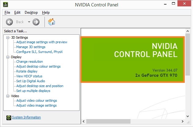 nvidia control panel driver update