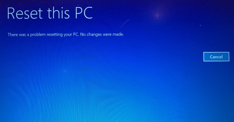 There Was a Problem Resetting Your PC in Windows 10