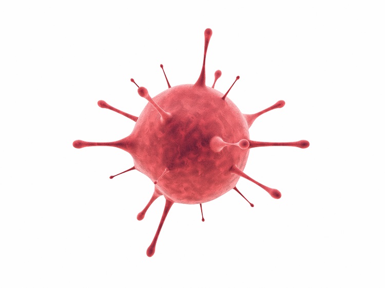 Graphic illustration of the Coronavirus disease pandemic on a white background